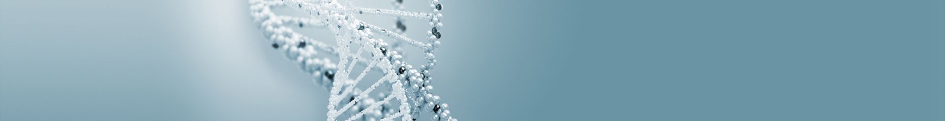 DNA-Doppelhelix aus weißen und schwarzen Kugeln mit dem Titel 'Liquid Biopsy'